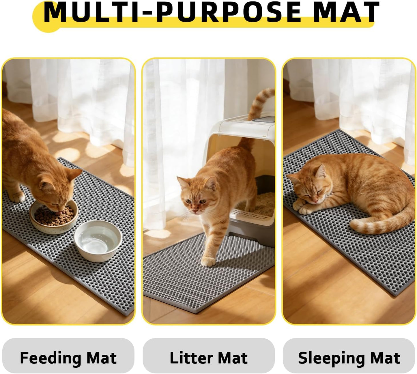 Waterproof Double-Layer Honeycomb Cat Litter Mat (15" x 24")