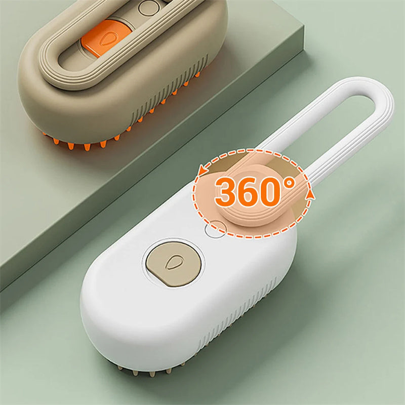 3-in-1 Electric Steam Pet Grooming & Massage Brush for Cats and Dogs