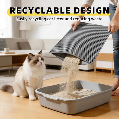 Waterproof Double-Layer Honeycomb Cat Litter Mat (15" x 24")