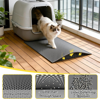 Waterproof Double-Layer Honeycomb Cat Litter Mat (15" x 24")