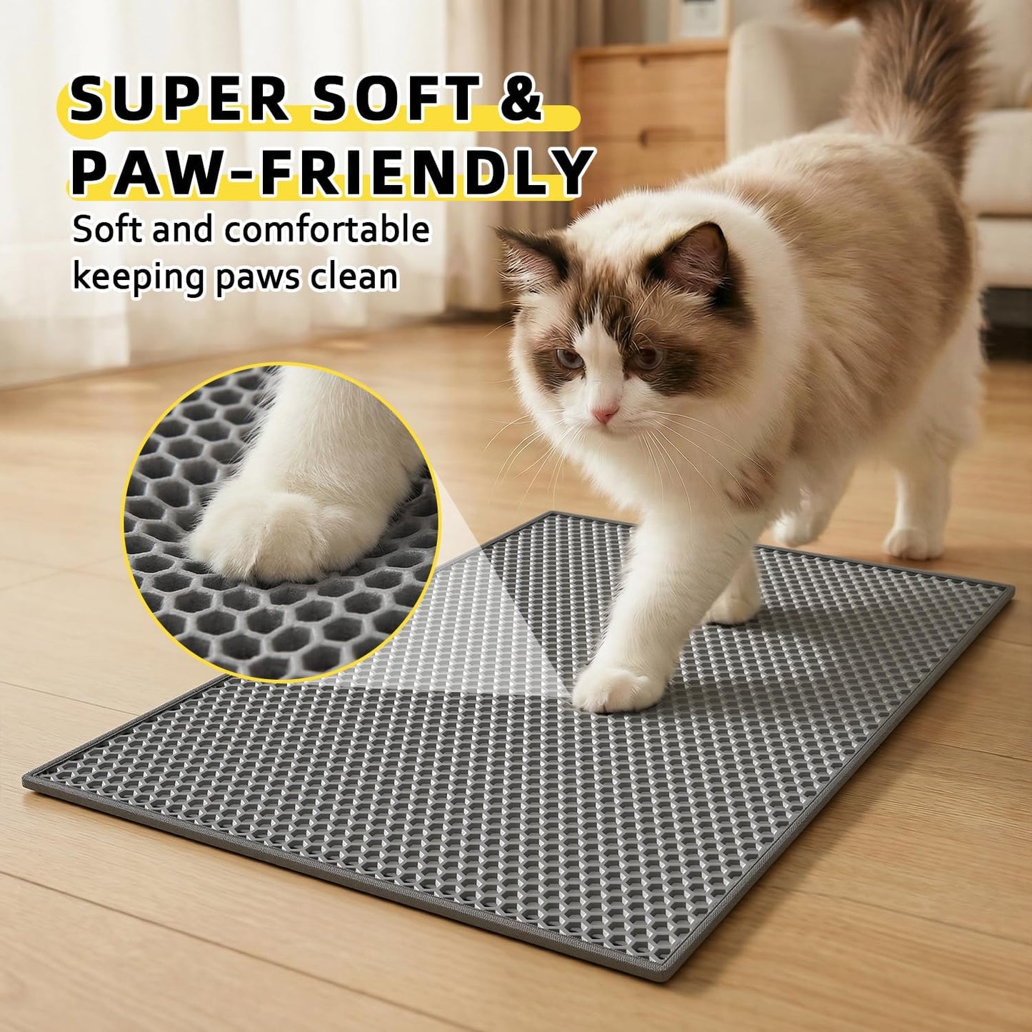 Waterproof Double-Layer Honeycomb Cat Litter Mat (15" x 24")