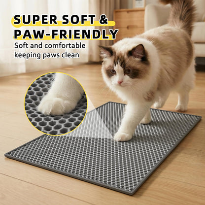 Waterproof Double-Layer Honeycomb Cat Litter Mat (15" x 24")