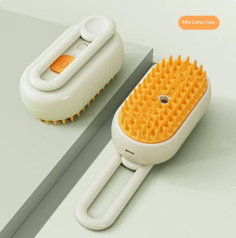 3-in-1 Electric Steam Pet Grooming & Massage Brush for Cats and Dogs