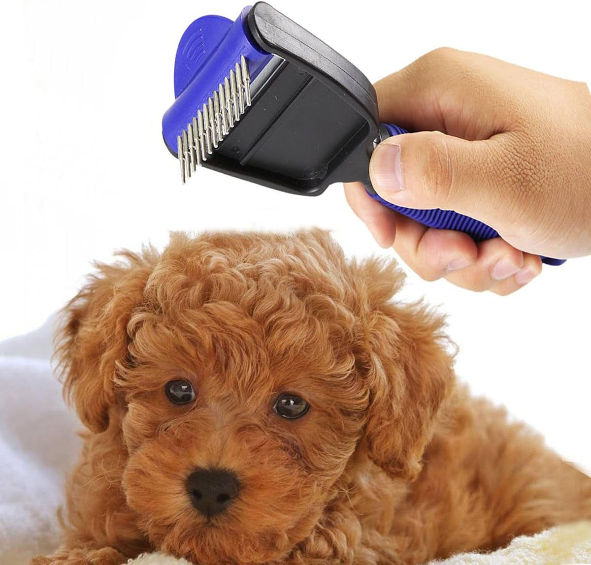 2-in-1 Dual-Sided Pet Undercoat Rake & Deshedding Dematting Comb