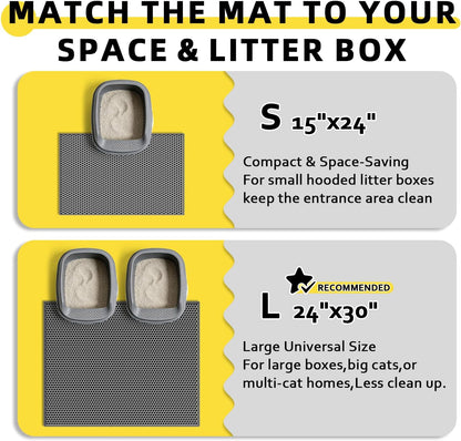 Waterproof Double-Layer Honeycomb Cat Litter Mat (15" x 24")