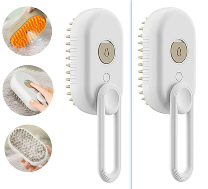 3-in-1 Electric Steam Pet Grooming & Massage Brush for Cats and Dogs