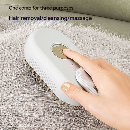 3-in-1 Electric Steam Pet Grooming & Massage Brush for Cats and Dogs