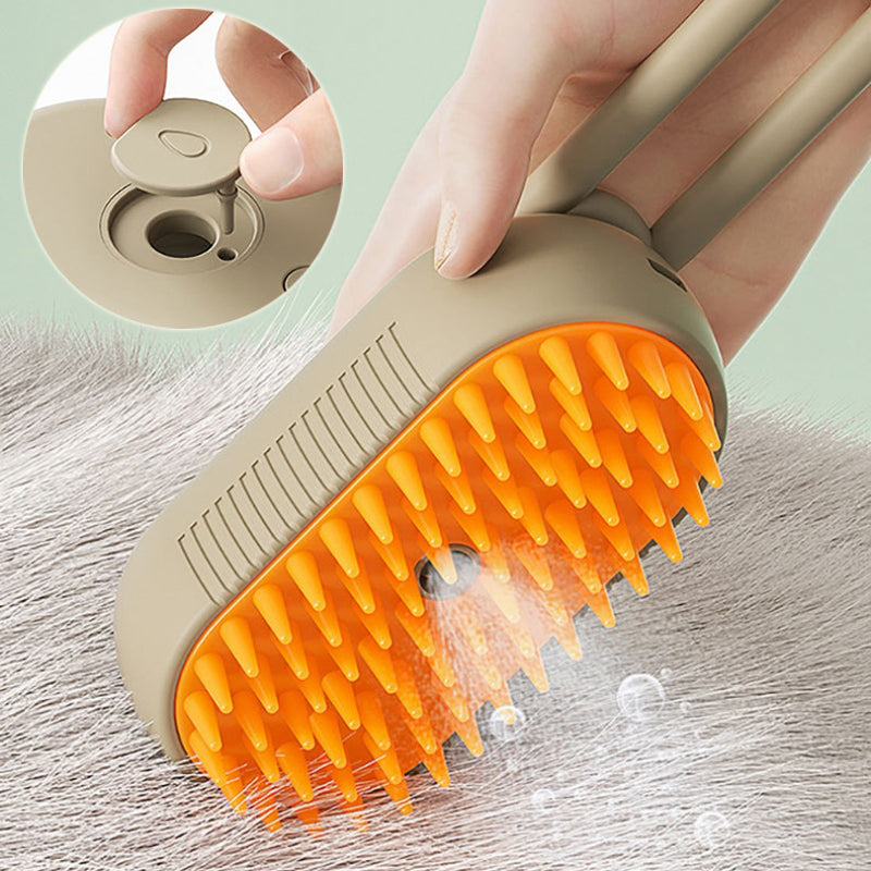 3-in-1 Electric Steam Pet Grooming & Massage Brush for Cats and Dogs