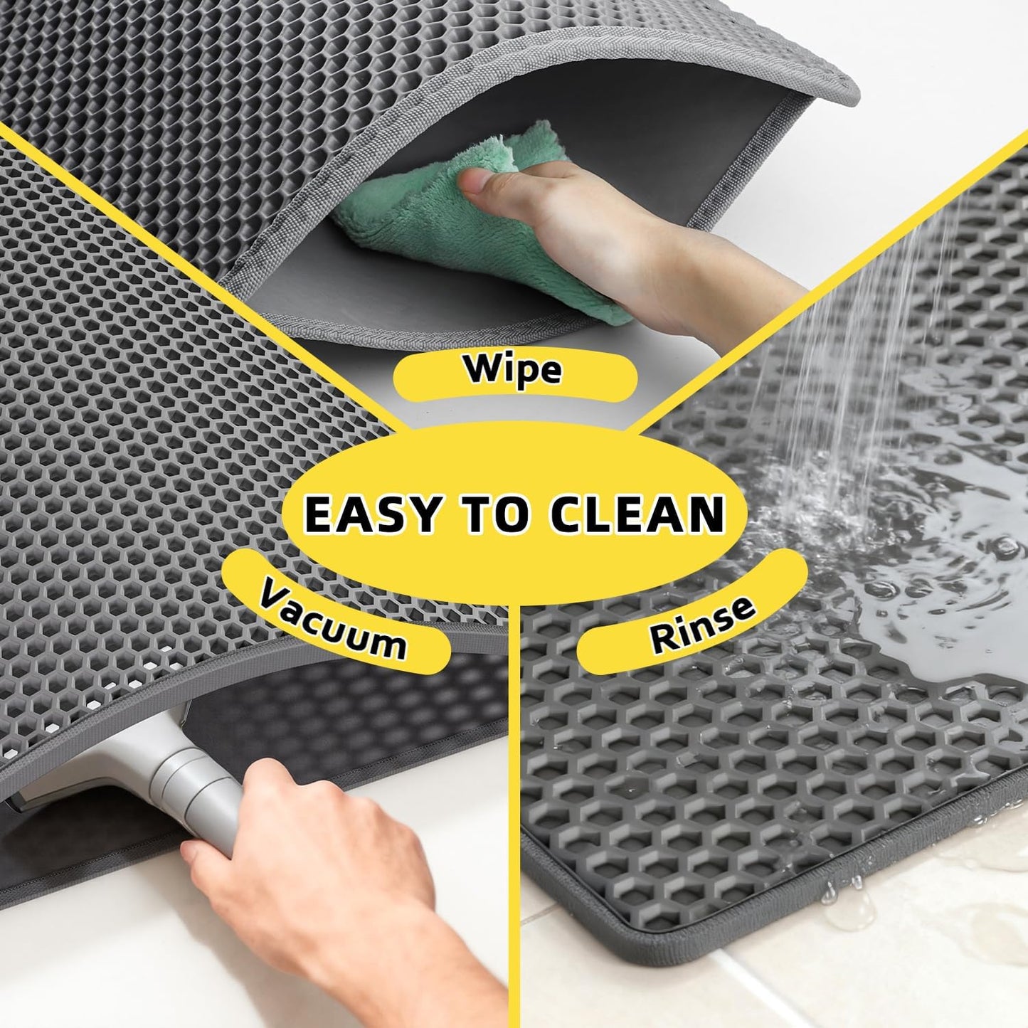 Waterproof Double-Layer Honeycomb Cat Litter Mat (15" x 24")