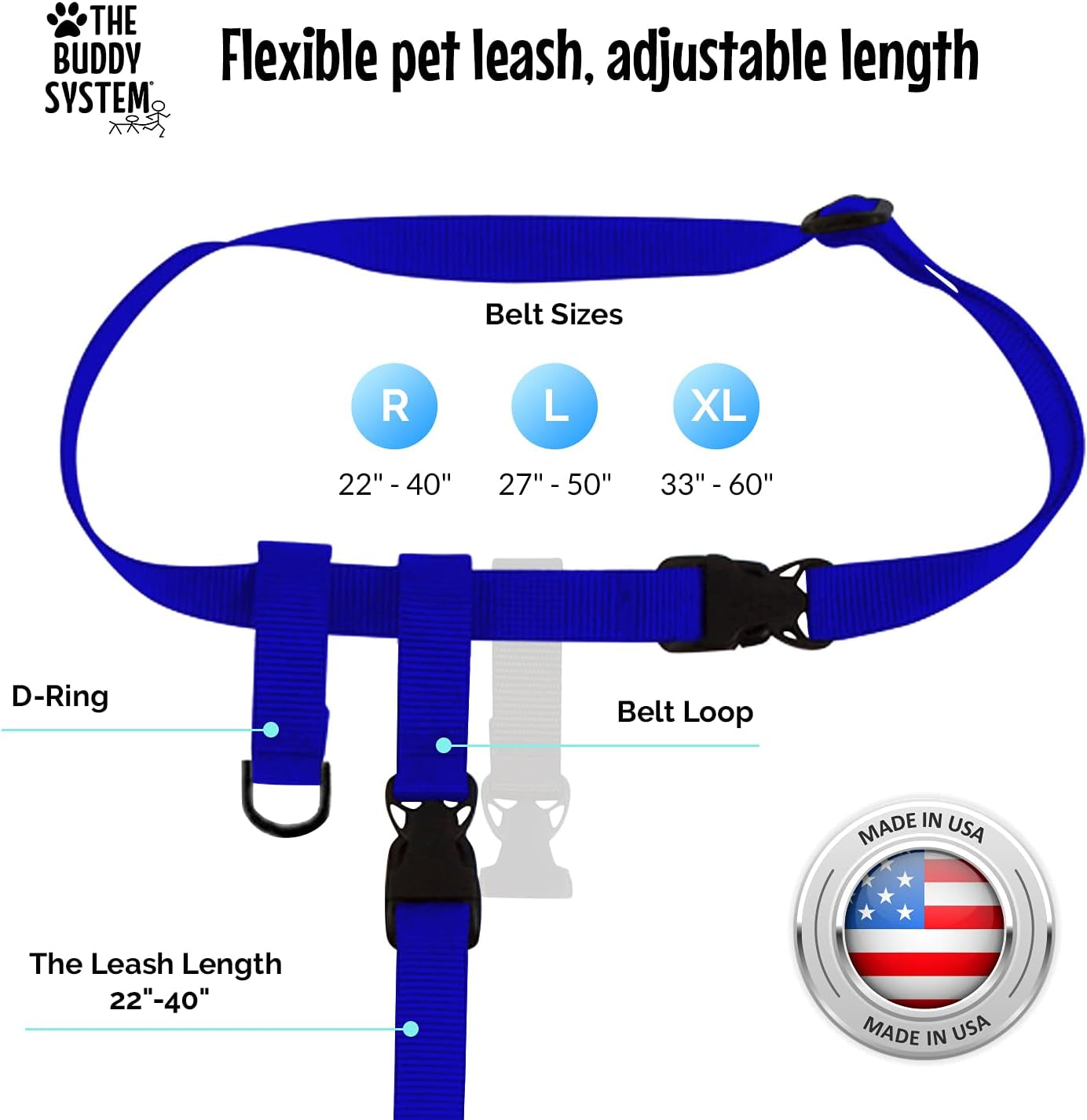 Adjustable Hands-Free Dog Leash with Waist Belt for Running & Training