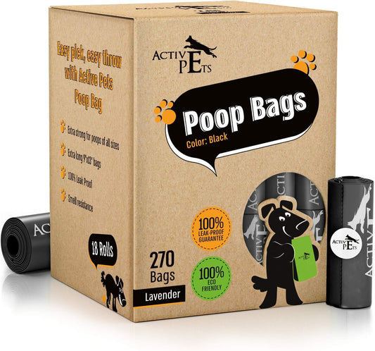 Extra-Thick Lavender-Scented Dog Waste Bags – Leak-Proof & Easy-Tear (270 Count)