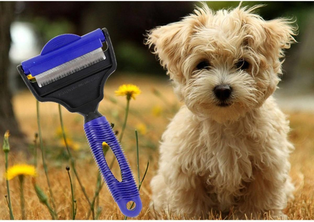 2-in-1 Dual-Sided Pet Undercoat Rake & Deshedding Dematting Comb