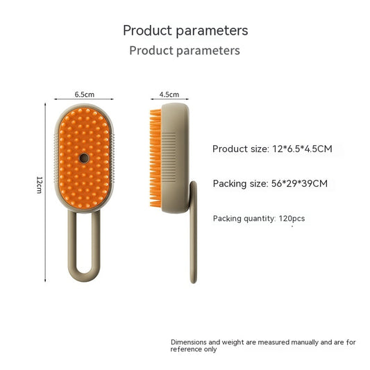 3-in-1 Electric Steam Pet Grooming & Massage Brush for Cats and Dogs