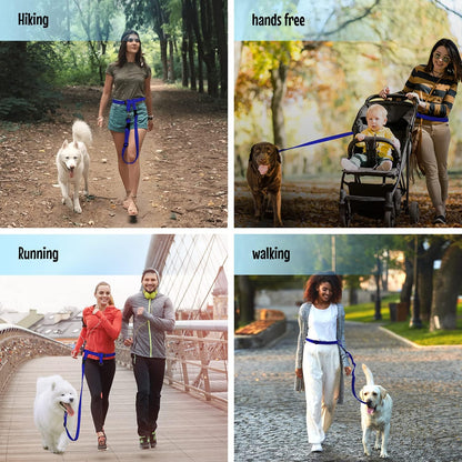 Adjustable Hands-Free Dog Leash with Waist Belt for Running & Training