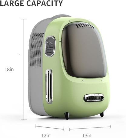 Pet Travel Backpack Carrier with Built-In Fan, Light & Padded Straps