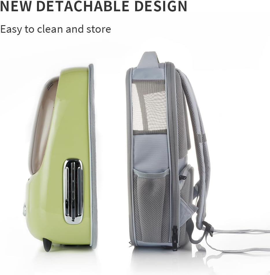 Pet Travel Backpack Carrier with Built-In Fan, Light & Padded Straps